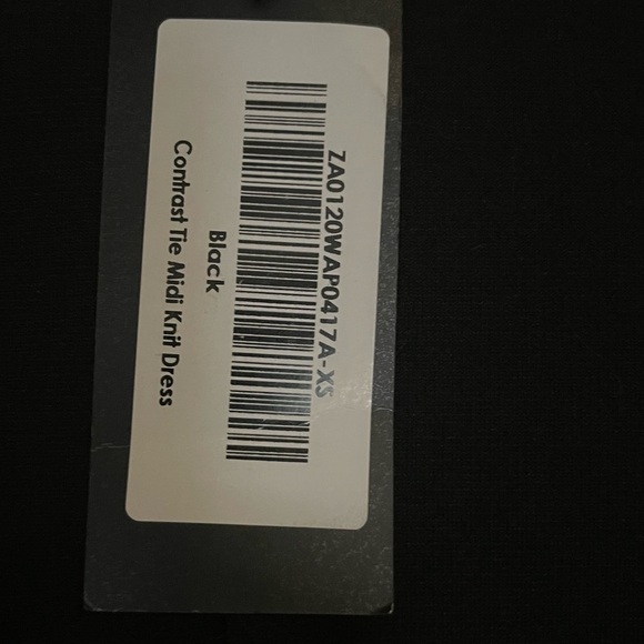 Black Midi Dress with Belt- Small - Picture 5 of 5